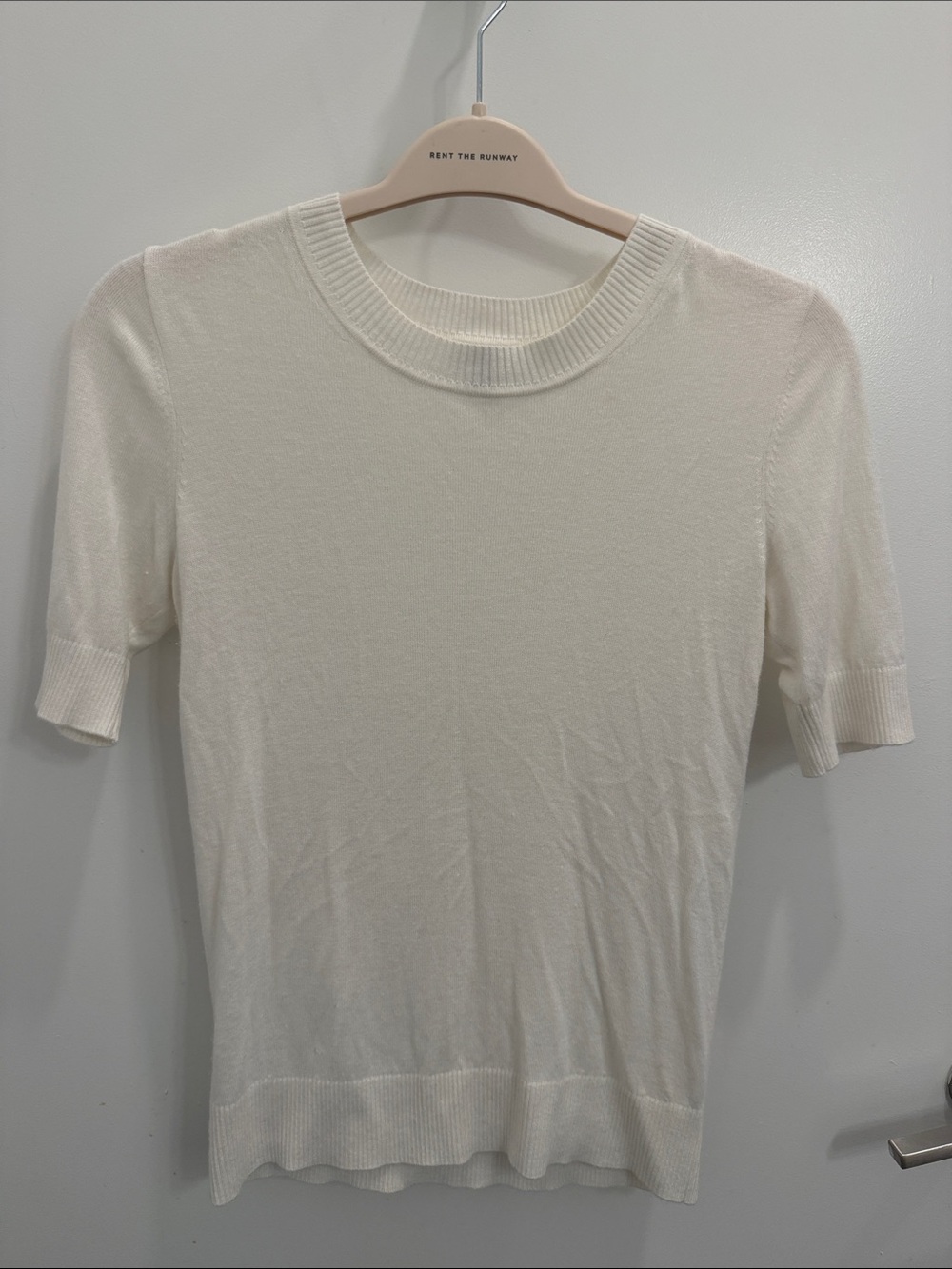 Ann Taylor Factory Cream Short-Sleeve Knit Top